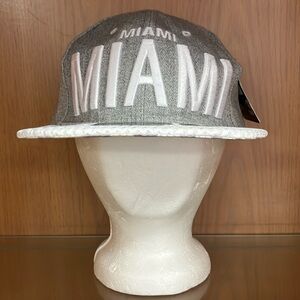 NEW MIAMI Snapback Ball Cap Hat Gray and White  MIAMI on Under Brim by RDST